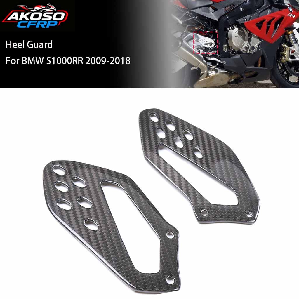 Crepe Pan Carbon - BMW S1000RR 2009-2018用カーボンファイバー製ヒールガードプレートブラケットフェアリングキットフットレストペダルプロテクターアクセサリー