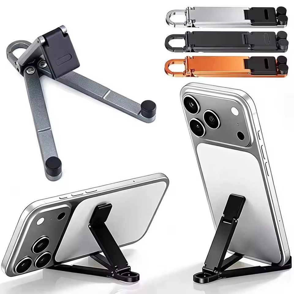 折りたたみ式キーチェーン型スマホスタンド 多角度調整可能 軽 - Taco Stand Holder のレビューと価格