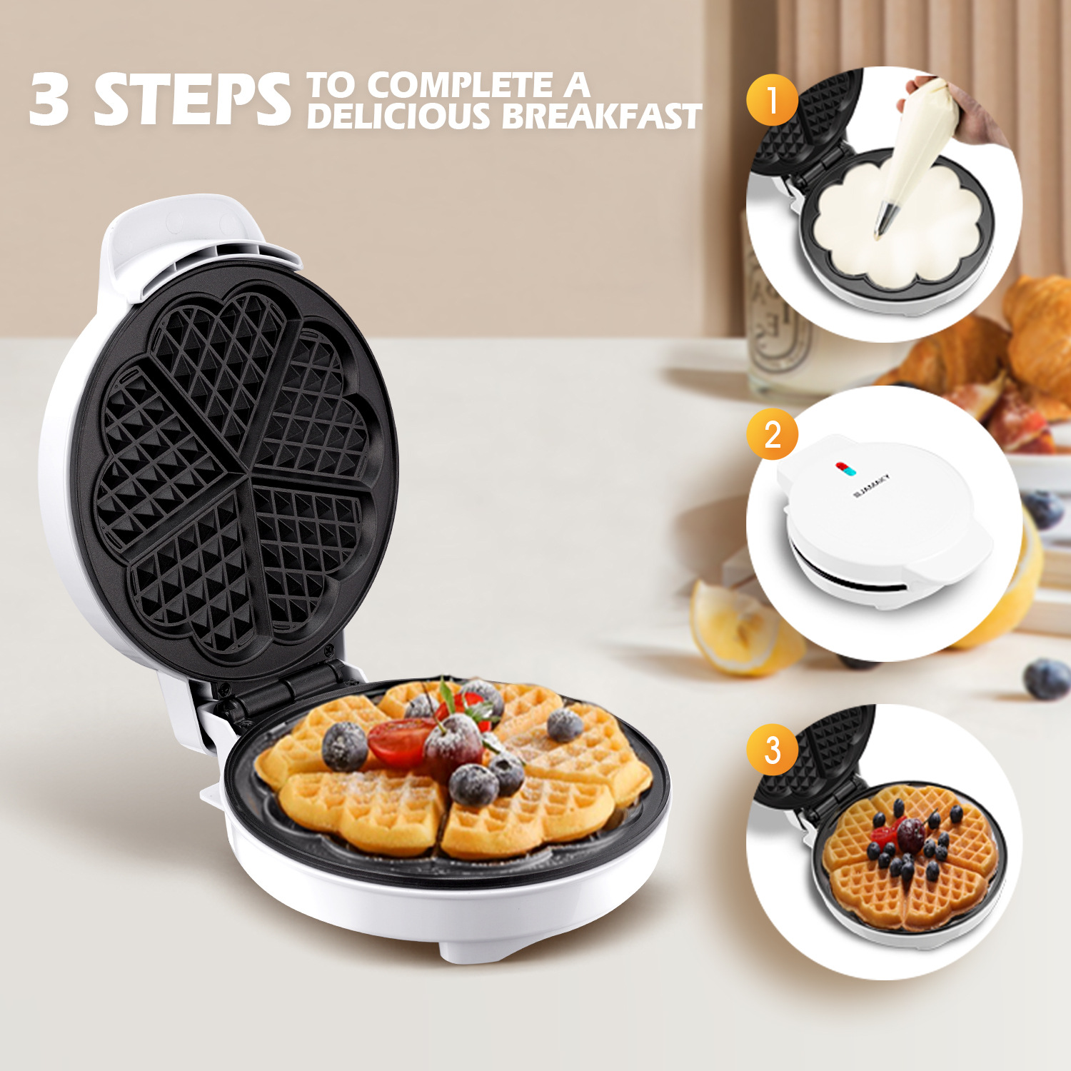朝食ワッフル金型機、ミニ電気ワッフルメーカー、バブルエッグケ - Egg Waffle Pan のレビューと価格