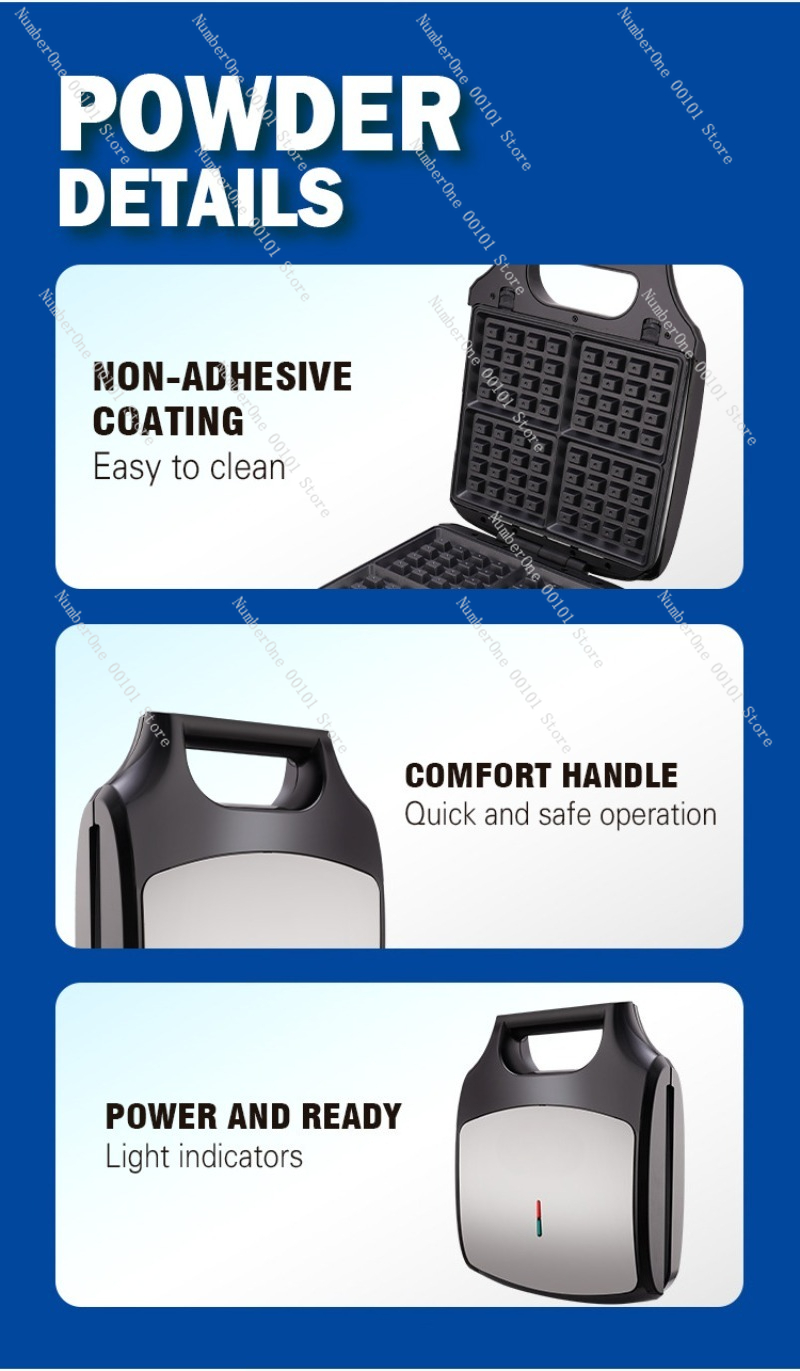 家庭用小型多機能3in1電気ケーキパン ワッフル エッグコー - Egg Waffle Pan のレビューと価格