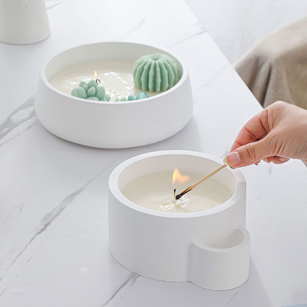 球形セメントキャンドルボウル型、水槽キャンドル容器、屋外植木 - Potsticker Mold のレビューと価格
