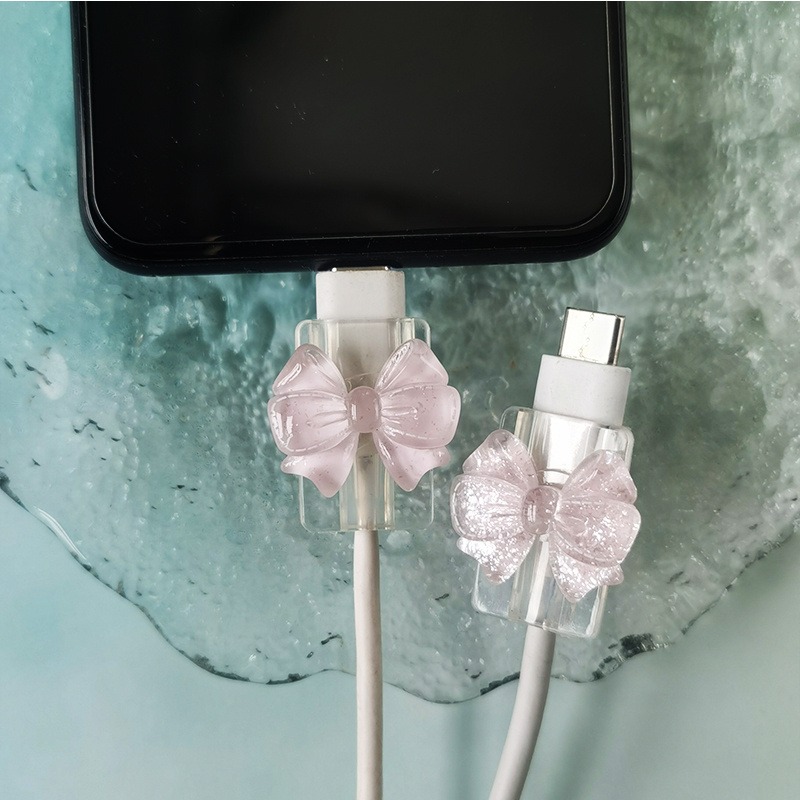 2個入り 韓国風リボン INS クリア充電器データケーブル保 - Spring Roll Wrapper のレビューと価格
