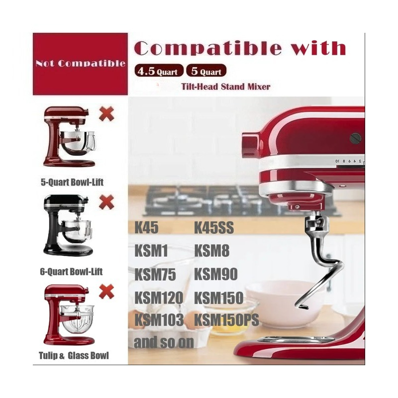 ステンレススチール製スパイラルドウフック交換用パーツ キッチ - Kitchenaid Mixer Hand Mixer のレビューと価格